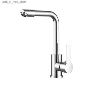 Rubinetti per lavandino del bagno Rubinetto del bagno cromato lucido lavabo girevole lavello miscelatore caldo e freddo rubinetto per lavabo verticale hardware per la casa Q240301