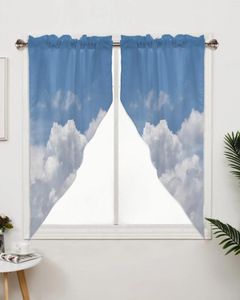 Curtain Sky Clouds White Window Living Room Bedroom Decor Drapes Kitchen Decoration Triangular