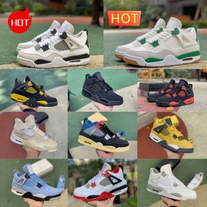 Trainers Pine Green 4 4s Basketball Shoes Jumpmans Mens Women Vivid Sulfur Military Black Cat Cream White Oreo Cool Grey RetroS Infrared Red Thunder Tennis Sneakers