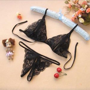 Bras Sets Sexy Lingerie For Woman Set Lace Erotic Bra Thong Open Crotch Transparent Underwear G-string Bandage Bikini