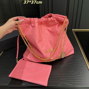 24ss mulheres doces cor sacos de compras ghw couro genuíno grande capacidade com carteira bolsa moeda charme quadrado bolsas de designer de luxo 5 cores 32cm 37cm