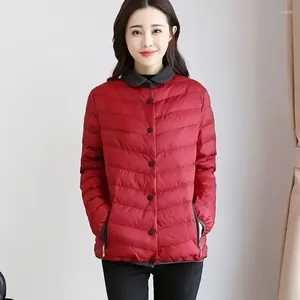 Kadın ceketleri kırmızı kapitone yastıklı paltalı patchwork uzun dolgu kalın ördek kalın ördek kadın ceket kadınlar için siyah dış Kore 2024