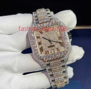 고급 남성 시계 남성 아이스 아웃 시계 모이사니트 시계 손목 시계 기계식 자동 디자이너 시계 고품질 다이아몬드 시계 Montre 0057