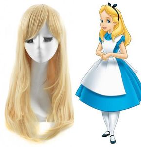 100 Brand New High Quality Fashion Picture hair wigs gtgtAlice In Wonderland Alice Wig Heat Ok Long Straight Light Blonde Wig9407433