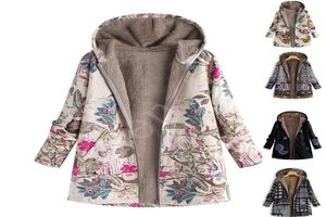 Women039s Autumn Jacket Kvinnliga Windbreaker Leather Jacket Coat Floral Print Huvfickor Vintage Coats Herbst Jacke Dam6723617