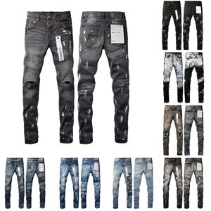 Lila jeans män denim byxor designer jean män hög kvalitet lila varumärke jeans orolig rippad biker streetwear casual designers joggar byxa