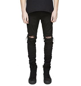 LONGBIDA Slim Fit Ripped Jeans Men HiStreet Mens Distressed Denim Joggers Knee Holes Washed Destroyed Jeans3152775