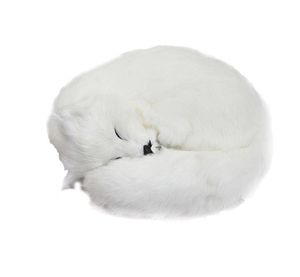 High Simulation Fox White Fox Toy Fairy Sleeping Fox Cute Animal For Girl Girlfriends Creative Gift Desktop Car Deco 27x27x12cm DY3781458