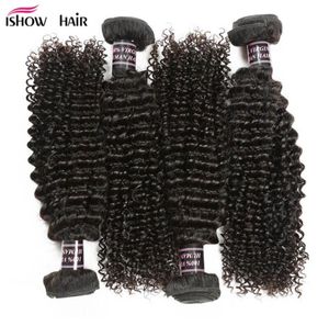 Ishow Wholle 8A Human Hair Weave Bundles Mink Brazylijska dziewica 4 szt. Peruwiańskie perwersyjne kręcone dla kobiet w każdym wieku 828 cali JE6488644