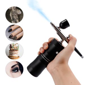 Machine 0.3mm Mini Facial Airbrush Compressor Kit Air Brush Sprayer Gun Nano Water Oxygen Injector for Nail Art Paint Craft Cake