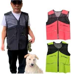 Equipamento verão malha cão treinador colete versátil trabalho cão antigrip colete com bolsos grandes roupas cão agilidade treinamento suprimentos