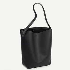 DESIGNERS the Row Lychee Patterned Bucket Bag for Women, Simple and Large Capacity Tote Bag, Large and Small Leather Bags, Correct version high quality
