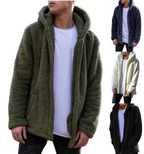 Men039S jackor Casual Fashion Men Male Winter Warm Teddy Bear Pocket Coat Fleece Fur Hoodies Outwear Loose Plus Size6071969