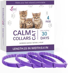 Leads 4pcs 38cm Colar calmante eficaz para gatos Ansiedade ajustável Feromônio Redução Remova a inquietação Durando a calma natural