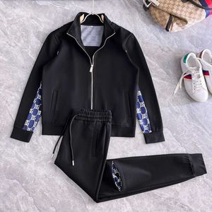 Feng 2024 Spring och Autumn New Roman Cotton Casual Sportwear Men's Fashion Two Piece Set Large Size Trendy