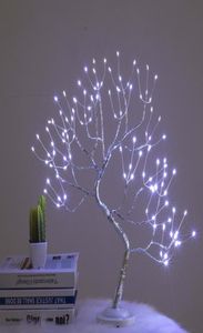 108 LED Touch Night Light Mini Romantic Christmas Tree Copper Wire Garland Fairy Table Lamp för barn Bedroom Bar Decor4264954