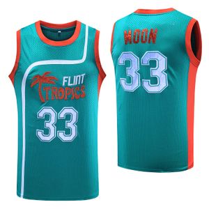 Film-Basketball-Trikots, neues Schiff aus den USA, Jackie Moon 33 Basketball-Trikot, Flint Tropics, Semi-Pro-Film-Männer, alle genäht, S-3XL, hohe Qualität