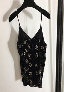 21SS Tasarımcı Kadın Seksi Velvet Camisole Sütyen Logo Baskı Güzellik Geri Banda Banda İç çamaşırı