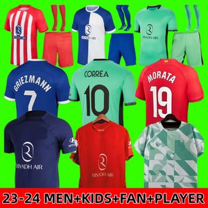 Atletico Madrids Futbol Forması Griezmann 23 24 120. Yıldönümü 2023 2024 M.Llorente Koke Saul Correa Lemar Futbol Gömlek Erkek Çocuk Kiti Setleri Üniformalar 16-4xl