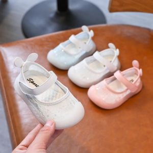 Outdoor Baby Girls Shoes 2022 Summer Infant Toddler Shoes Soft Bottom Lace Sequins Princess Shoes Outdoor Comfortable Children Sandals