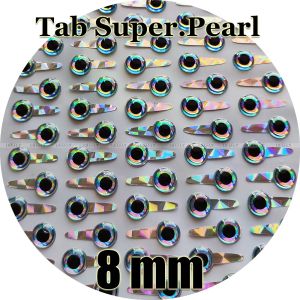 Köder 8mm 3D Tab Super.Pearl / Großhandel 250 weich geformte 3D holografische Fischaugen, mit Lasche, Fliegenbinden, Jig, Köderherstellung