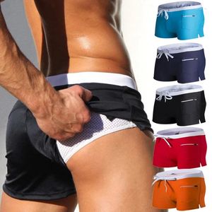 Men's Swimwear Swim Trunks With Zipper Pocket Swimming Shorts Mesh Liner Summer Quick Dry Stretchy Bathing Suit Swimsuit