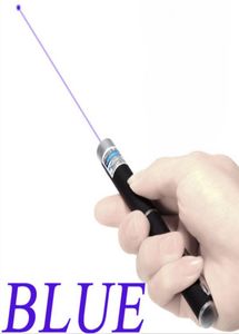 Penna laser a luce blu 5mW 405nm Penna puntatore laser con raggio per montaggio SOS Caccia notturna Insegnamento regalo di Natale Pacchetto Opp intero 10p4533019