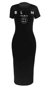 Vestido casual feminino de grife Vestidos de baile clássicos Tecido de malha simples de alta qualidade tem um alto peso elástico de aproximadamente vestidos para mulheres