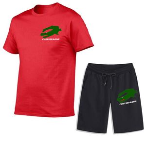 Set di t-shirt e pantaloncini stampati da uomo nuovi estivi, set di fitness e sport da uomo, set di t-shirt a maniche corte casual e alla moda