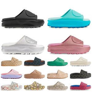 Luxury Fashion Platform Slide Guccis Sandals Famous Designer Women Rubber Plate-forme Slippers Canvas Slides Pink Loafers Shoes【code ：L】Sliders
