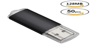 50pcslot 128mb usb flash drive de alta velocidade memória vara retângulo flash pen drive armazenamento polegar para computador portátil tablet mac mul8669759