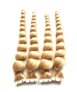 Whole Cheap 8a Blonde Tape Hair Loose Wavy 200g Human Tape Extension 18quot 20quot 22quot 24quot Skin Weft Tape In On 2416546