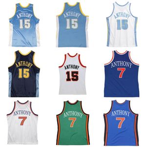 Genähte Basketballtrikots Carmelo 7 Anthony #15 2003–04 11–12 Mesh Hardwoods klassisches Retro-Trikot Herren Damen Jugend S-6XL