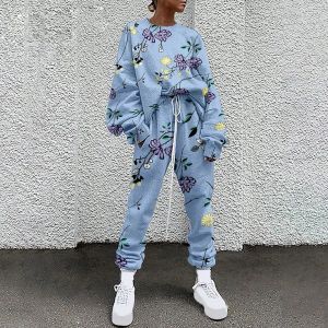 Pantaloni Streetwear Felpa con cappuccio Tie Dye Tute larghe Abbigliamento da salotto Donna Casual Set a due pezzi Primavera Street Top Jogger Tute 2 pezzi Abiti