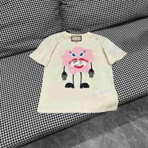 T-shirt da donna Designer 2024 Inizio primavera New G Cartoon Divertimento per bambini Stampa Riduzione dell'età Vestibilità corta Tempo libero T-shirt versatile a maniche corte per Instagram da donna