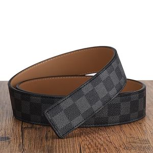 Men's belt New fashion all-in-one business plaid letter smooth jeans