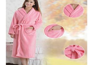 WholeWomen Männer Bademantel Winter Robe Lose Lange Ärmel Korallen Fleece Bademäntel Spa Schal Unisex Pyjama Nachthemd Schlaf Dress1160089