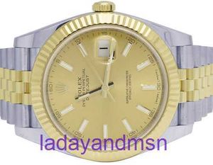 CF Genuine Mens Roles's Datejust II 41MM 126333 18K Steel Two Tone Champagne Dial Watch With Gift Box
