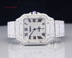 Orologio con diamanti Moissanite Hip Hop personalizzato Wholale VVS Orologio con diamanti ghiacciati da uomo Moissanite di lusso per uomo