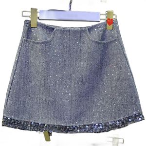 Spring and summer new splicing sequins short woolen skirt S M L XL