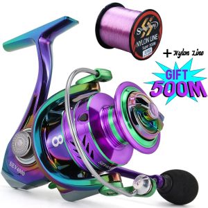 Carretilhas Sougayilang Carretel de pesca 10005000 Metal EVA Grip Spinning Reel 5.2:1 Relação de alta velocidade Max Drag 12kg Carp Fishing Reel Pesca