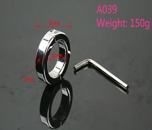 A039 High qualitiy Stainless steel Scrotal loadbearing ring The cock penis JJ ring Testicular bondage device 150G adult produc3495716