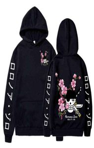 One Piece Anime Hoodie Roronoa Zoro Baskı Funy Pullover Uzun Kollu Gevşek Moda Sweatshirt Uniex Y11204949406