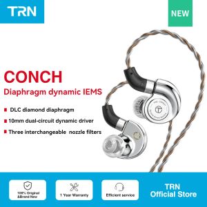 Fones de ouvido TRN Conch fone de ouvido de alto desempenho DLC Diamond Diamond Diafragma