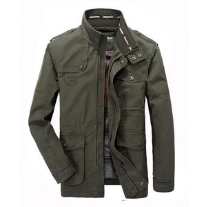 Plus Size XL 6XL 7XL 8XL Brand AFS JEEP Military Jacket Men Cotton Stand Collar Embroidery Medium-long Autumn Jacket For Male T1906172579763