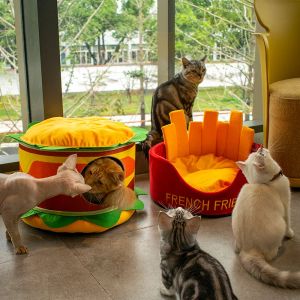 MATS 2021NEW DEEP SLEEP PET CAT BED LITTER MAT BASKET HALLOWEEN CORFETABRE REMOVABLE CAT DOG SOFA HOUSE PETSテント居心地の良い洞窟ベッド屋内