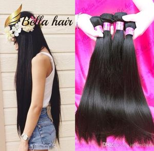 Bella Hair 4 Stück 11A Doppelschuss, ein Spender, brasilianisches 100-Jungfrau-Menschenhaarbündel, peruanisches, gerades Gewebe, unverarbeitet, rohes indisches Haar, 3498384