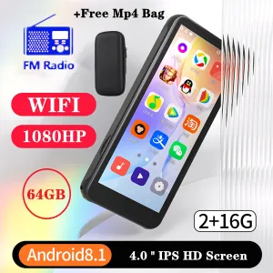 プレーヤーAndroid 8.1 WiFi 64GB Bluetooth MP4 Music Player Touch Screen 4.0インチHifi Metal MP4レコーダーミニビデオプレーヤーサポートTFカード