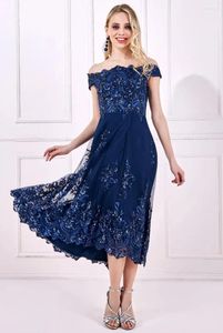 Party Dresses Selling Long Sexy Strapless Off Shoulder Navy Blue Dress Elegant Lace A-Line Wedding Guest Cocktail 2024