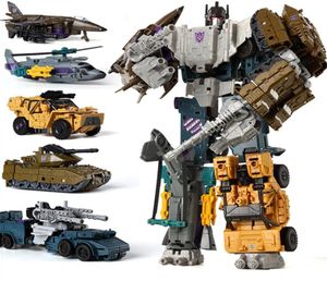 Haizhixing 5 في 1 Transformation Robot Car Toys Anime Deristator Aircraft Tank Model KO Toy Boys Truck Collection Kid Toy2457117313